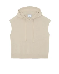 Pull Capuche Sans Manches Cachemire