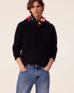 Pull Capuche Zip Cachemire Jersey, 6 Fils