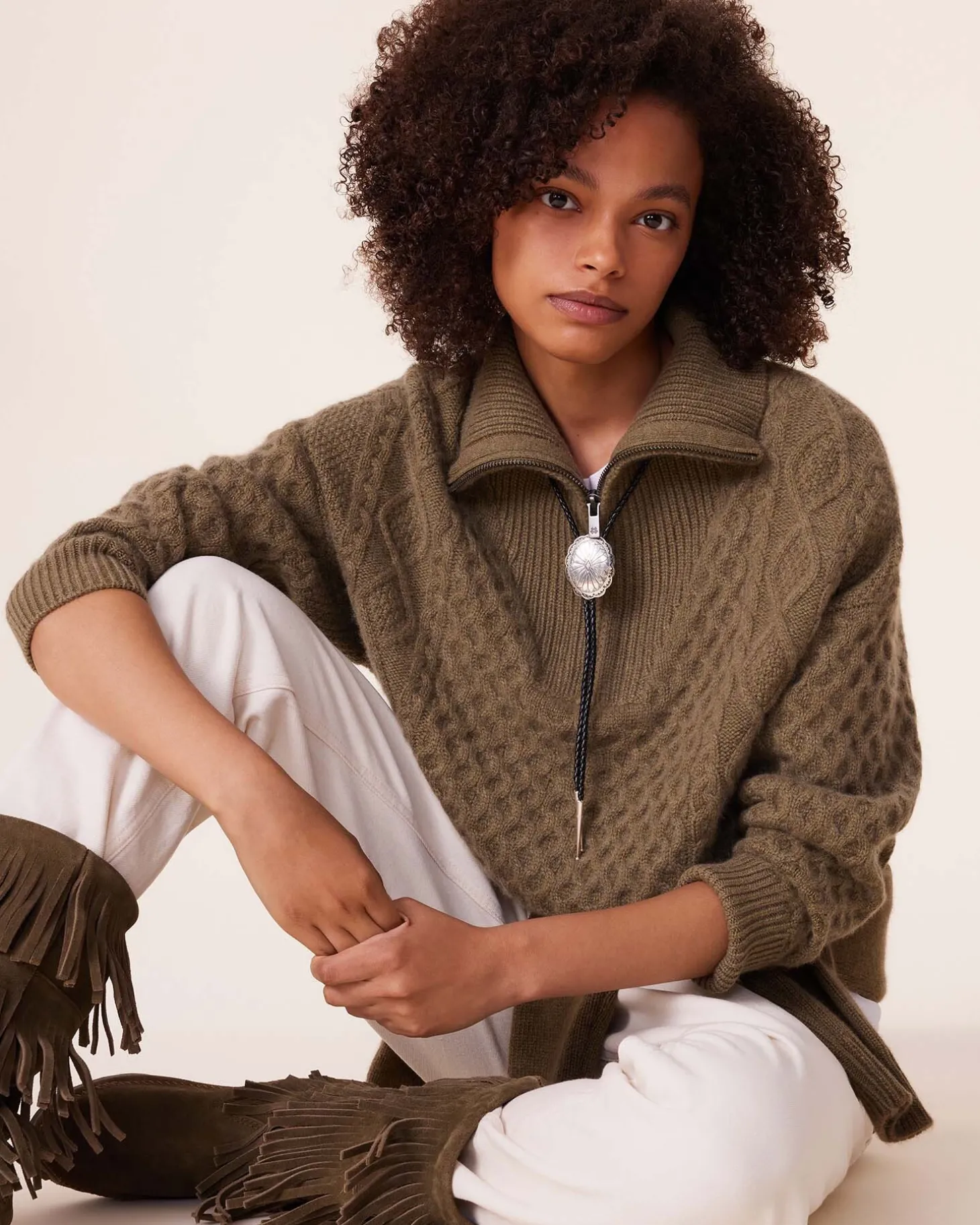 Pull Col Camioneur Cachemire Torsade, 6 Fils