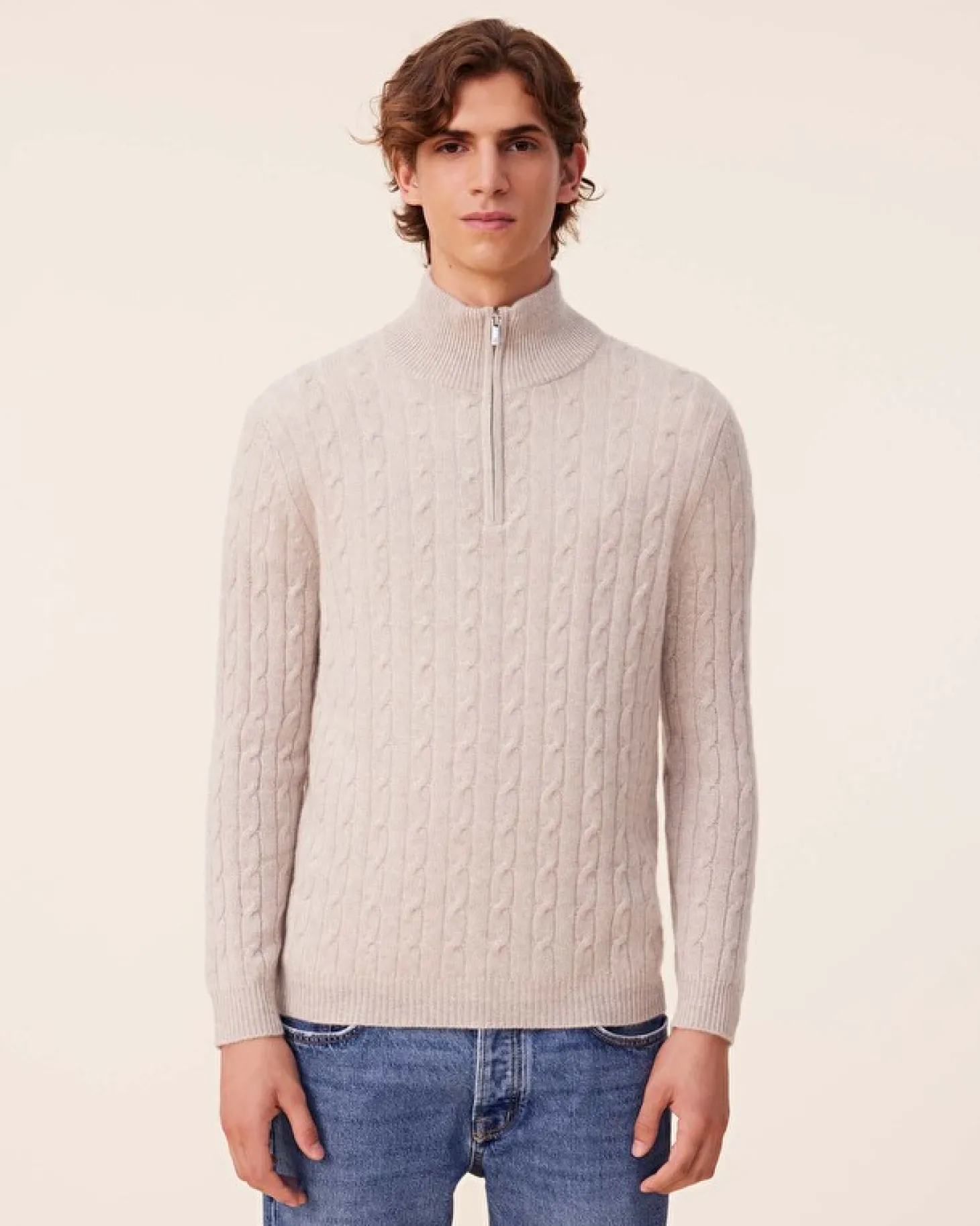 Pull Col Camioneur Cachemire Torsade, 4 Fils