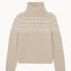 Pull Col Cheminee Cachemire Jacquard, 4 Fils