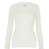 Pull Col Rond Cachemire Cotes Plates, 2 Fils