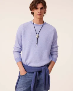 Pull Col Rond Cachemire Cotes Anglaises, 2 Fils