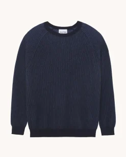 Pull Col Rond Cachemire Cotes Anglaises, 2 Fils