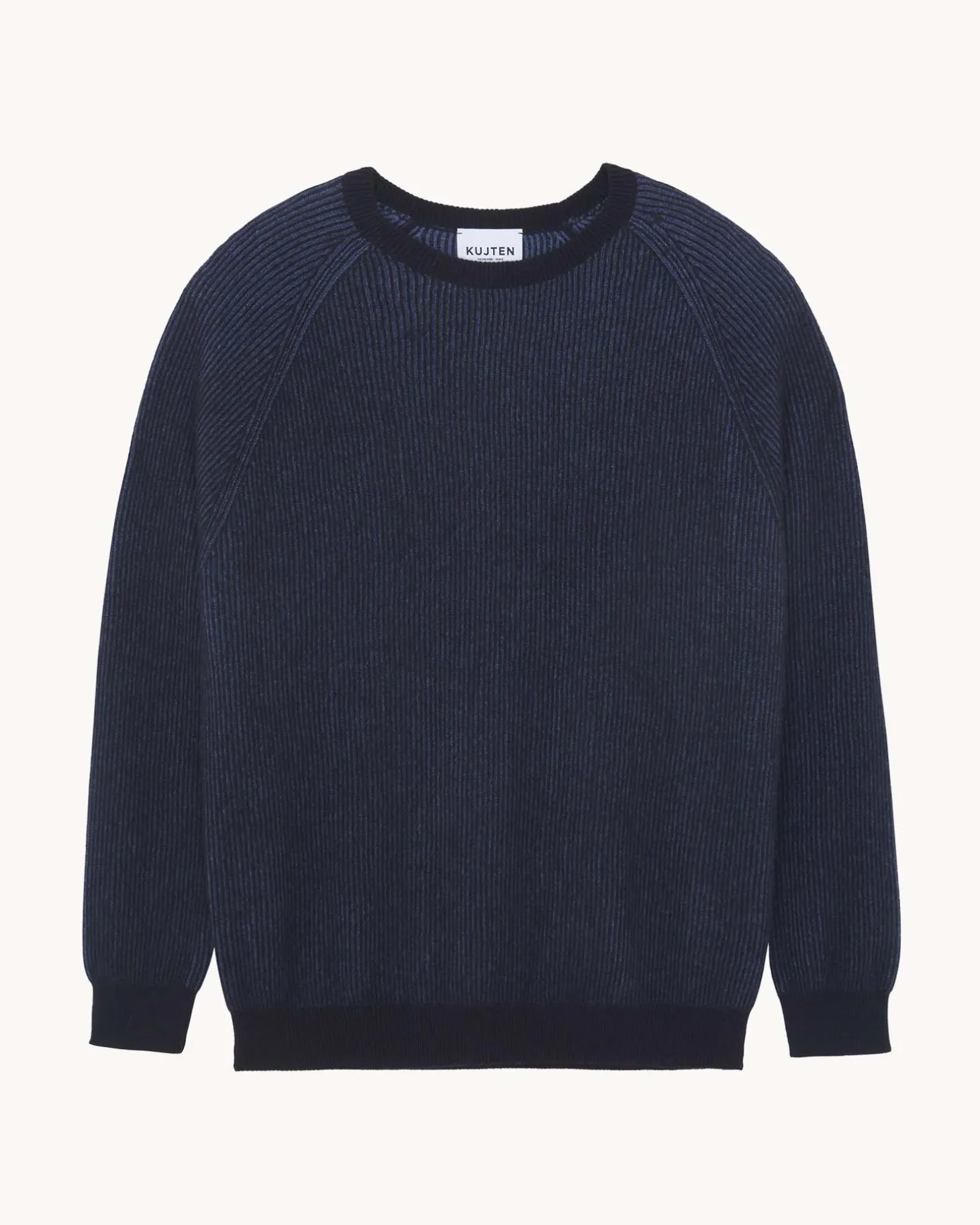 Pull Col Rond Cachemire Cotes Anglaises, 2 Fils