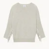 Pull Col Rond Cachemire Femme Avec Franges, 2 Fils