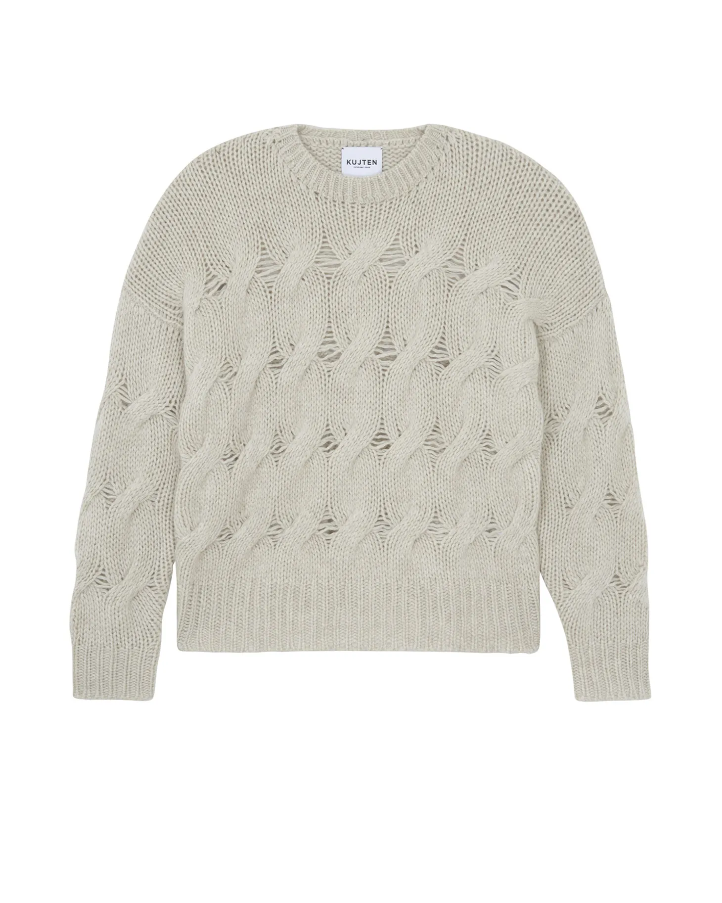 Pull Col Rond Cachemire Torsade, 10 Fils