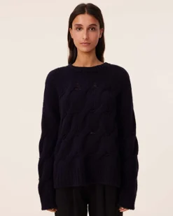 Pull Col Rond Cachemire Torsade, 10 Fils