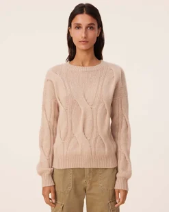 Pull Col Rond Cachemire Torsade, 8 Fils