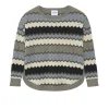 Pull Col Rond Intarsia Cachemire