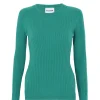 Pull Col Rond Manches Longues Cotelees
