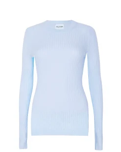 Pull Col Rond Manches Longues Cotelees
