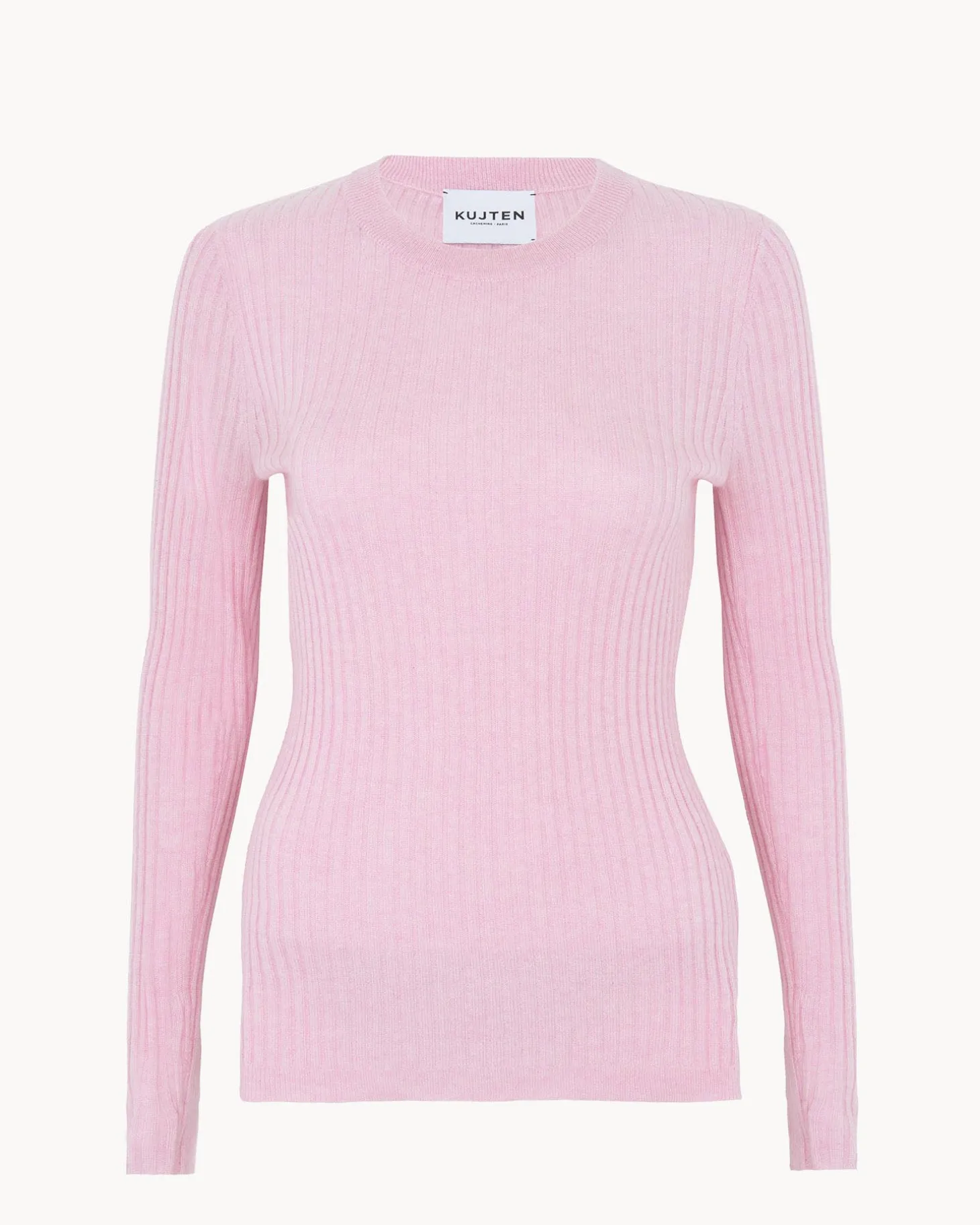 Pull Col Rond Manches Longues Cotelees