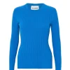 Pull Col Rond Manches Longues Cotelees