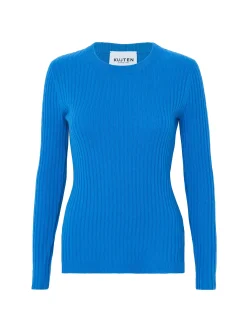 Pull Col Rond Manches Longues Cotelees