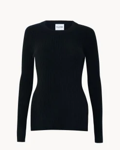 Pull Col Rond Manches Longues Cotelees