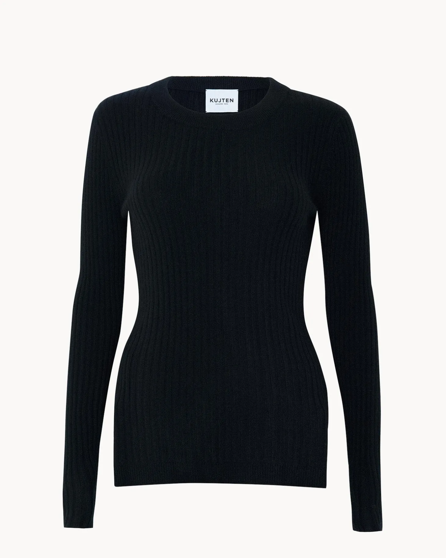 Pull Col Rond Manches Longues Cotelees