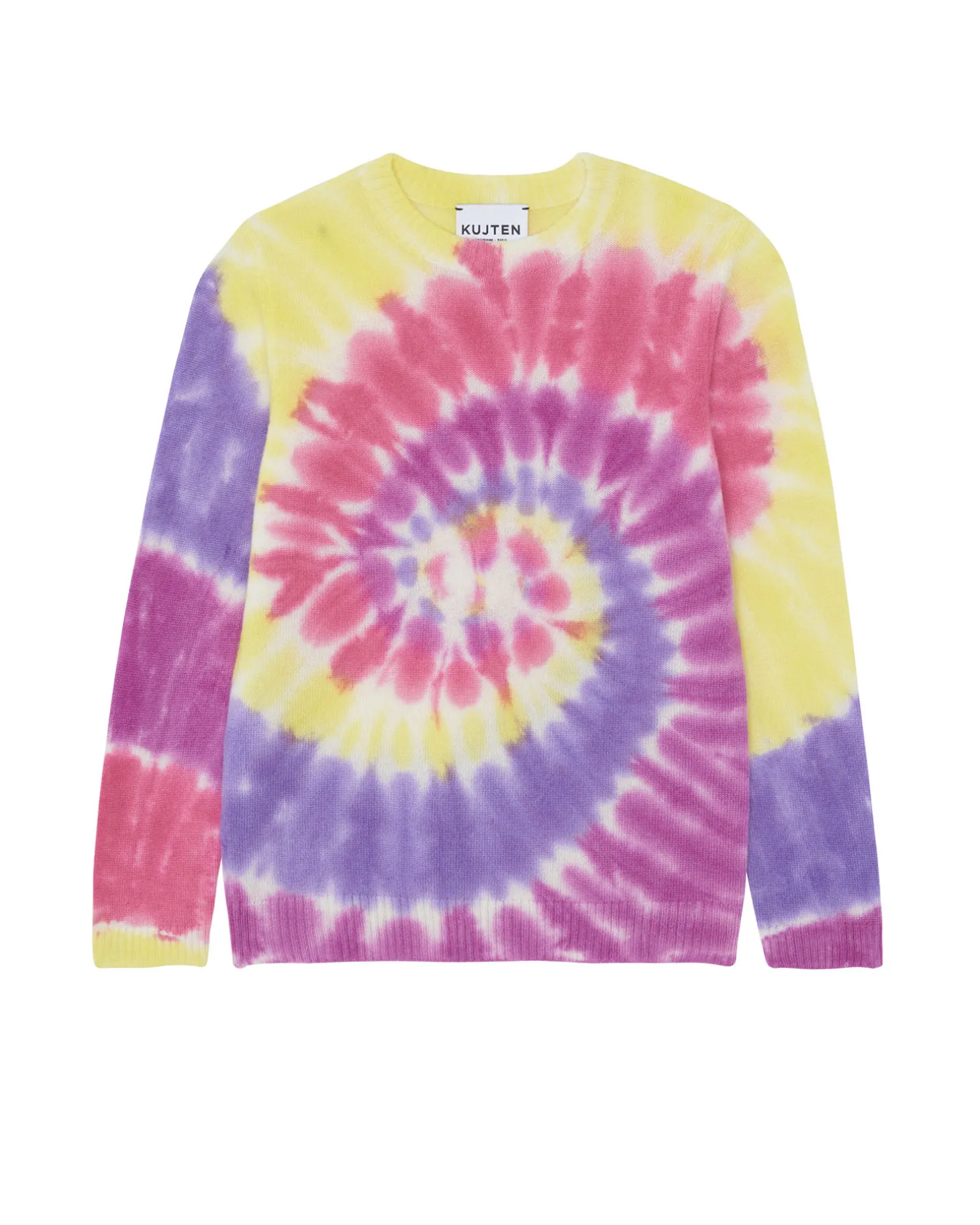 Pull Col Rond Rainbow Tie & Dye Cachemire