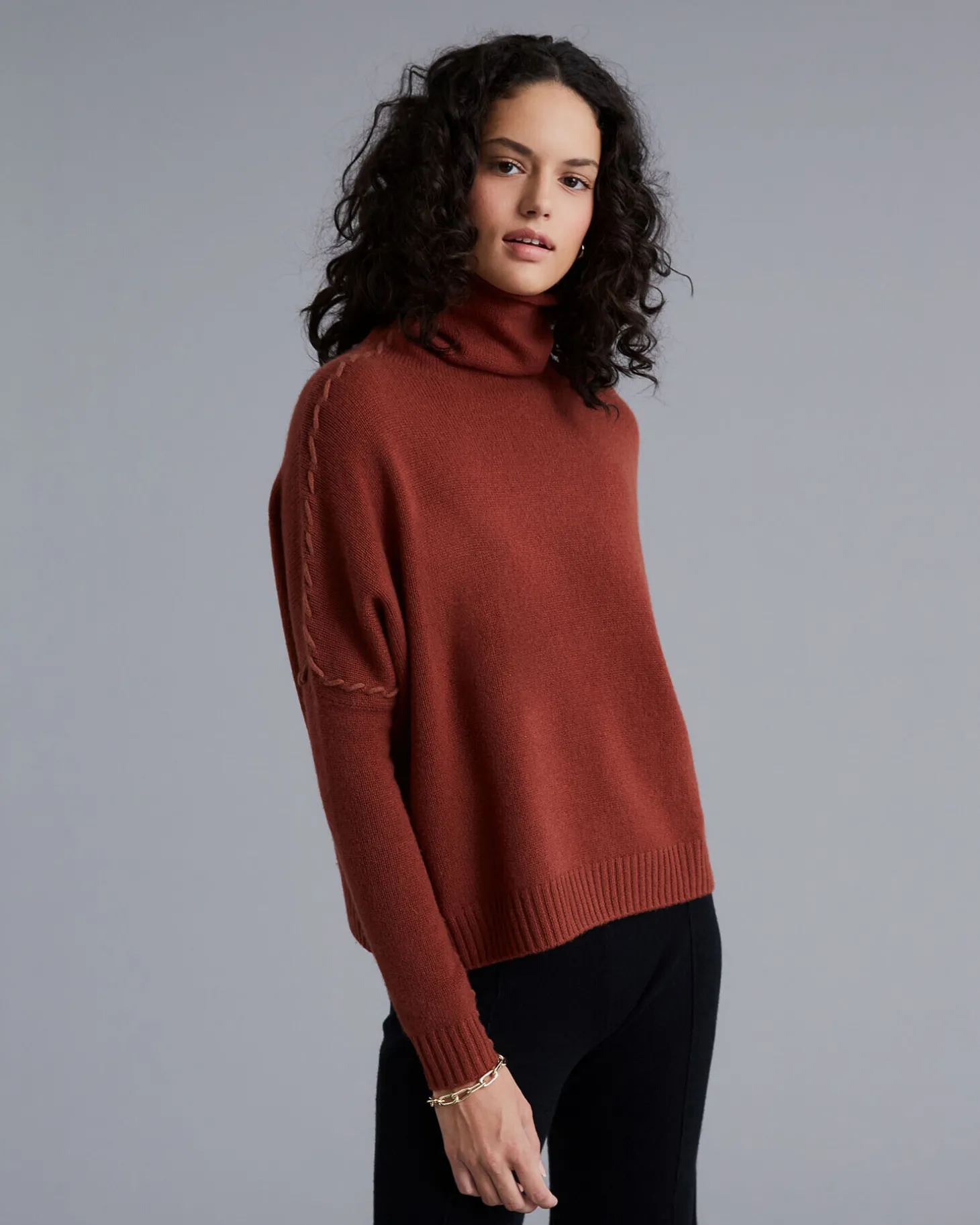 Pull Col Roule Femme
