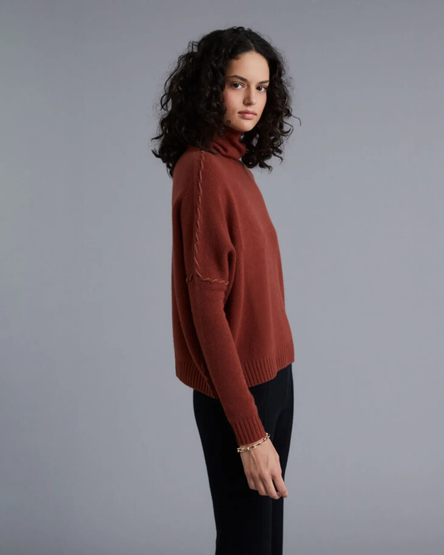 Pull Col Roule Femme