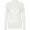 Pull Col Roule Femme Manches Cotelees