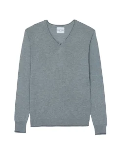 Pull Col V Cachemire Et Soie Homme