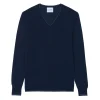 Pull Col V Cachemire Et Soie Homme