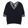 Pull Col V Cachemire Torsade, 2 Fils