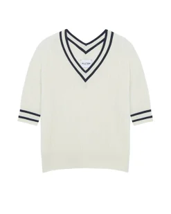Pull Col V Cachemire Torsade, 2 Fils