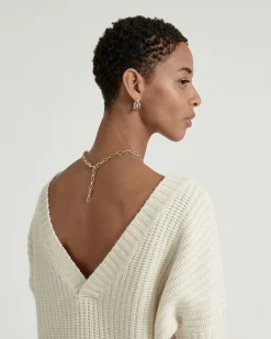 Pull Col V Dos Manches Longues