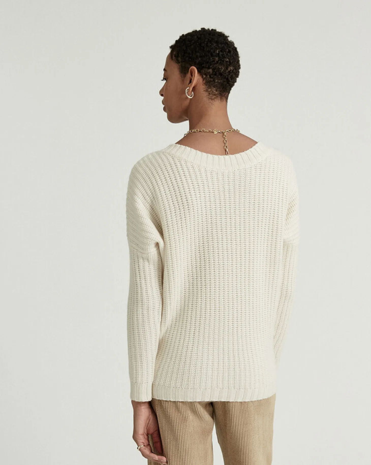 Pull Col V Dos Manches Longues