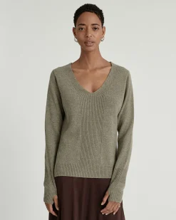 Pull Col V Femme Avec Manches Mitaines