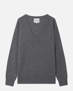 Pull Col V Femme Manches Longues