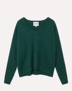 Pull Col V Femme Oversize Couleur Unie