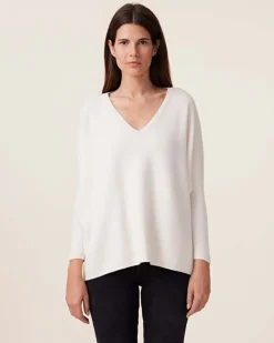 Pull Col V Oversize Cachemire Milano, 2 Fils