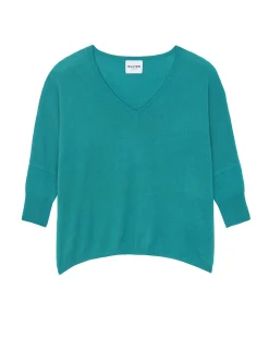 Pull Col V Oversize Manche 3/4 Cachemire