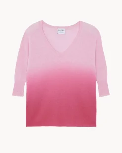 Pull Col V Oversize Manches 3/4 Cachemire