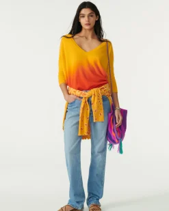 Pull Col V Oversize Manches 3/4 Cachemire