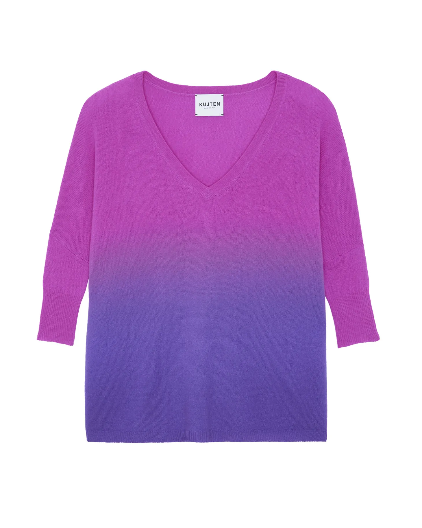 Pull Col V Oversize Manches 3/4 Cachemire