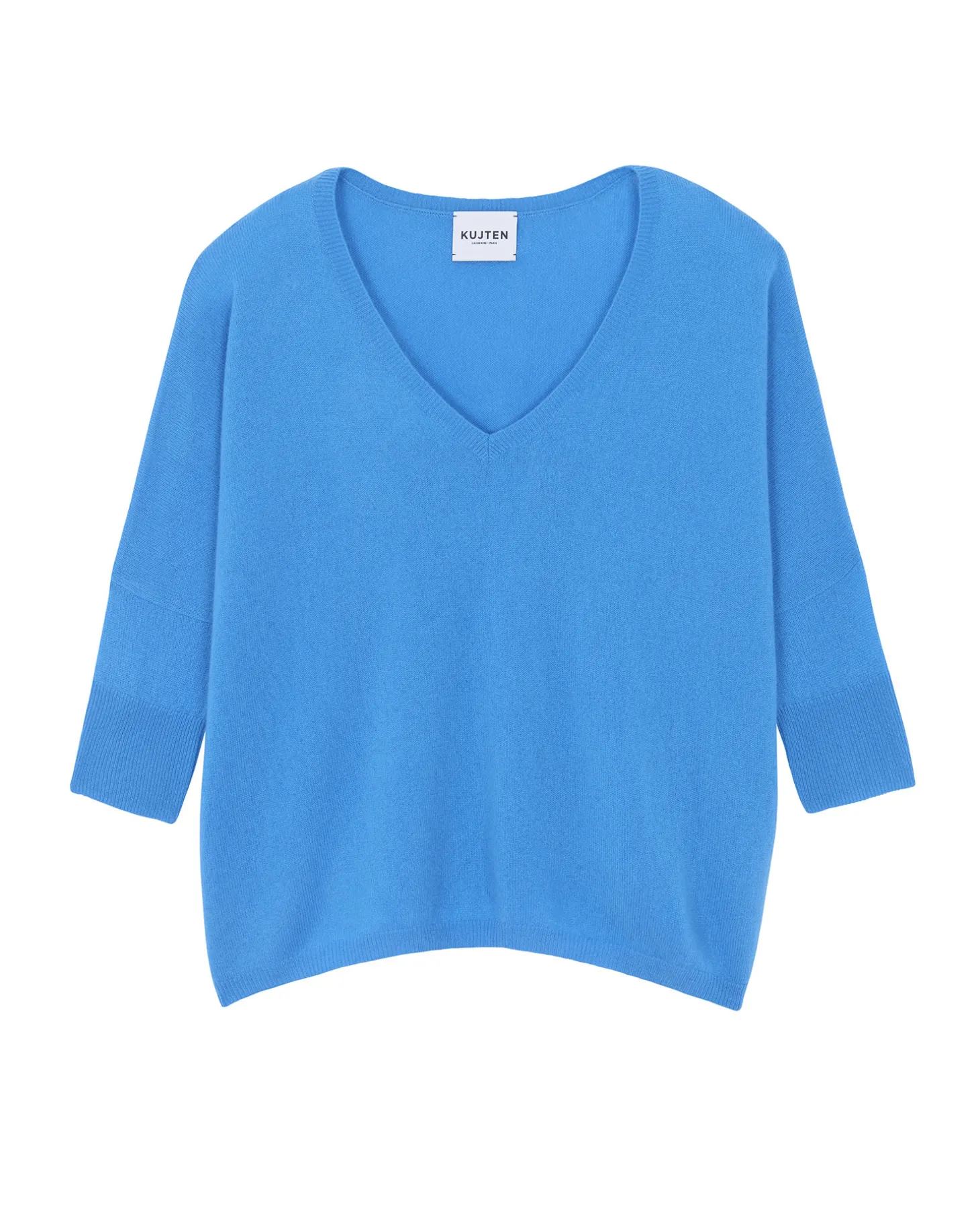 Pull Col V Oversize Manche 3/4 Cachemire