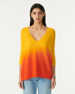 Pull Col V Oversize Manches 3/4 Cachemire