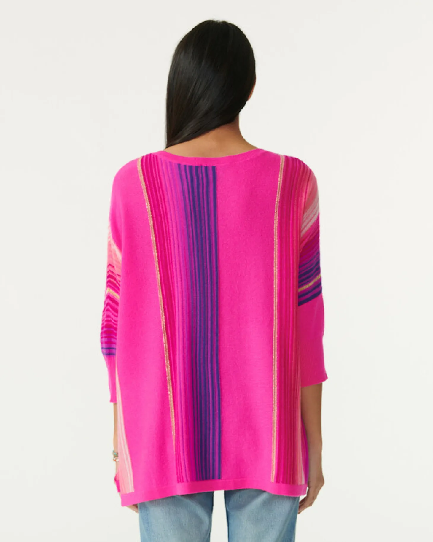Pull Col V Oversize Manche 3/4 Cachemire