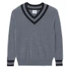 Pull Col V Tennis Manches Longues