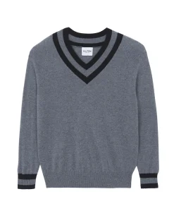 Pull Col V Tennis Manches Longues