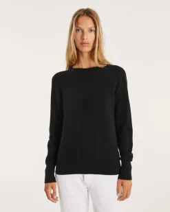Pull Dos Nu Cachemire Col Rond Femme