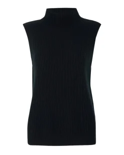 Pull En Cachemire Sans Manches A Col Cheminee