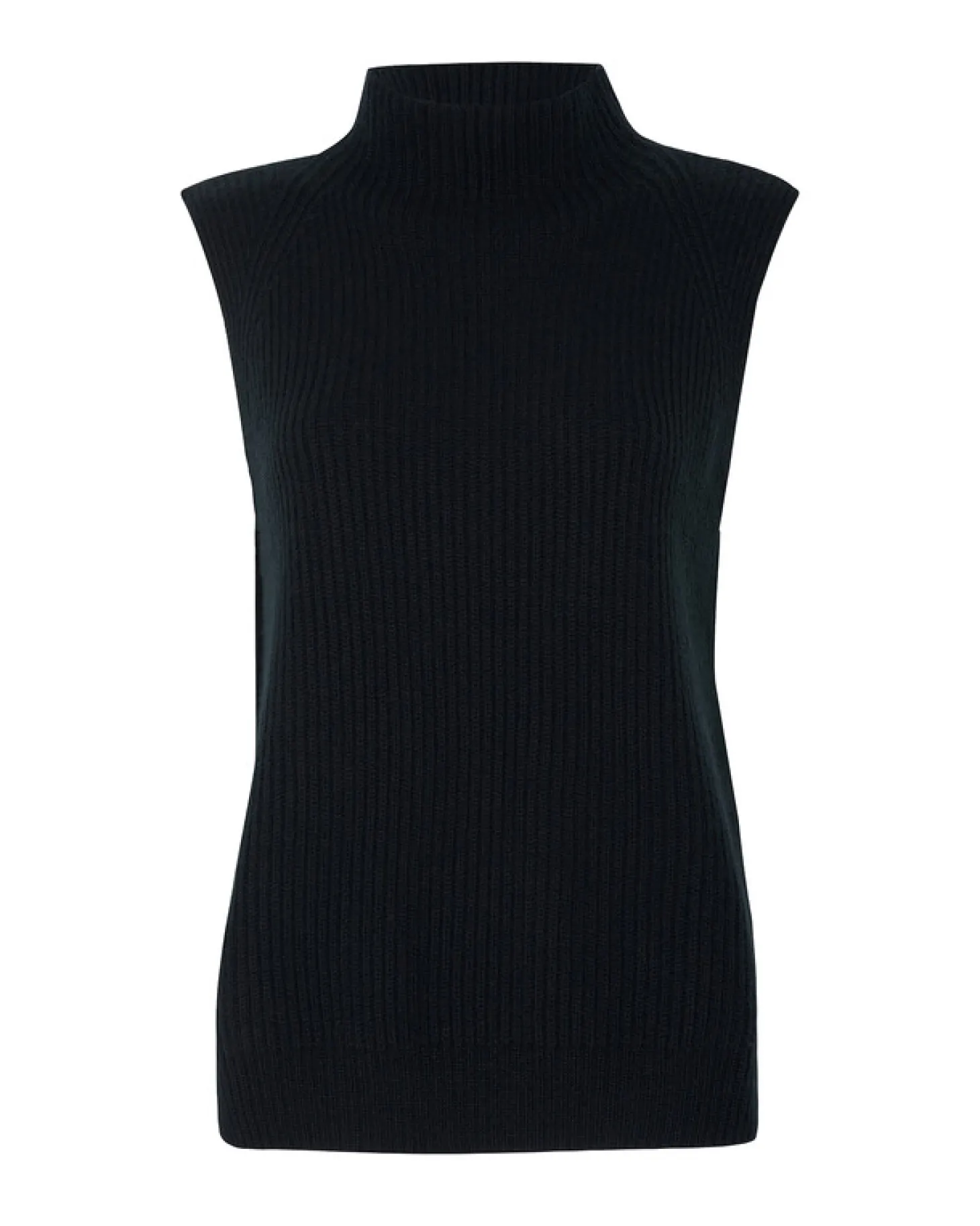 Pull En Cachemire Sans Manches A Col Cheminee