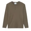 Pull Fin Col Henley Coton-Cachemire