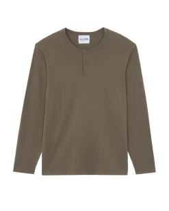 Pull Fin Col Henley Coton-Cachemire