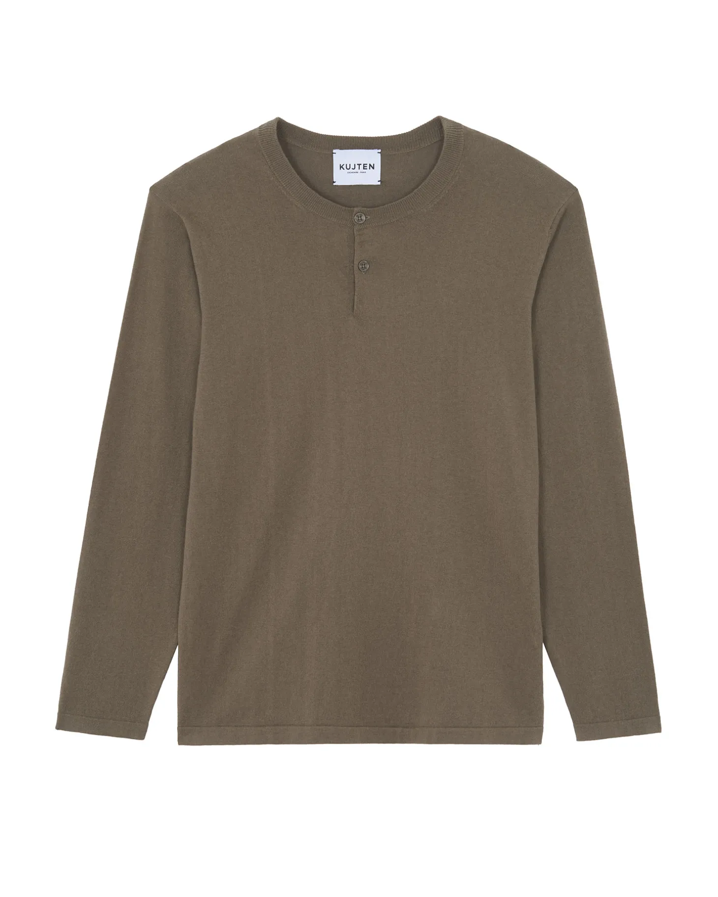 Pull Fin Col Henley Coton-Cachemire